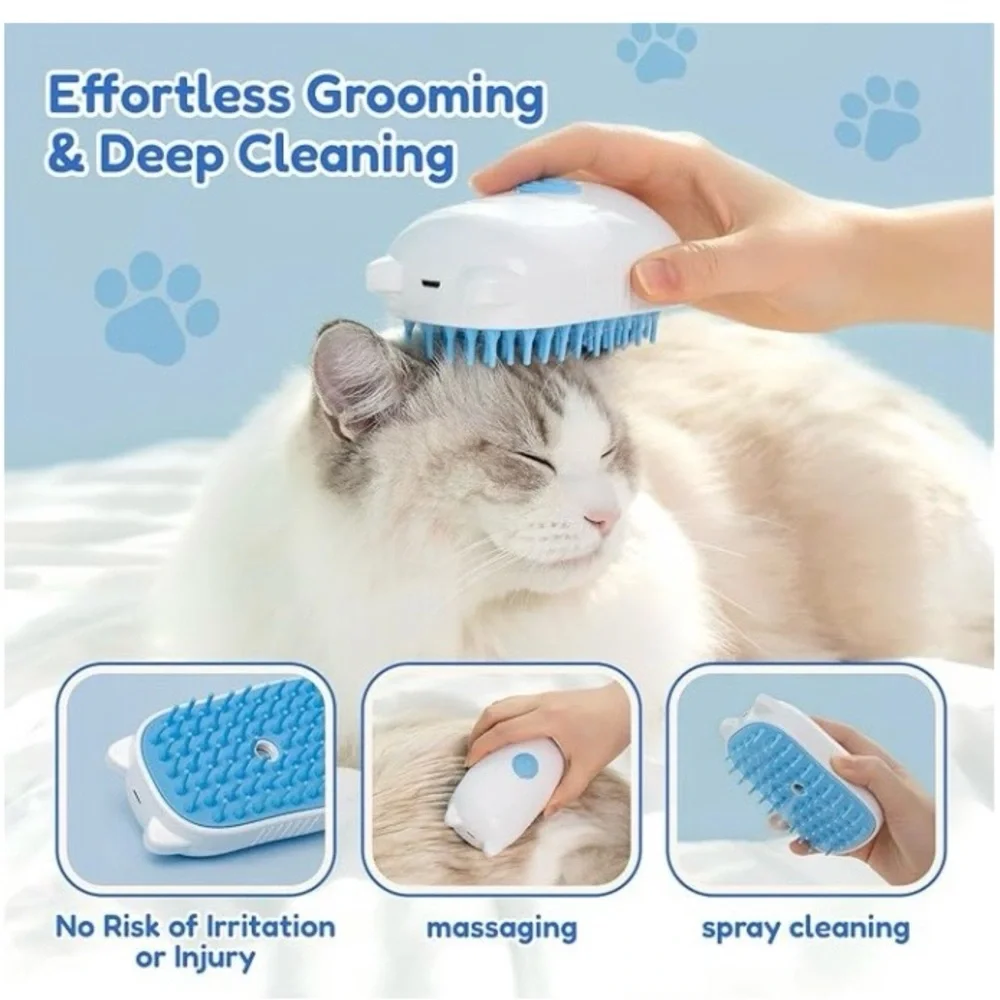 Waterless Cat dog rabbit Grooming kit brush mitt shampoo rechargeable massager